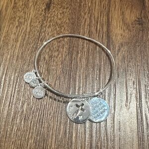 Alex and Ani Hidden Message Cross Affirmation Bangle Silver